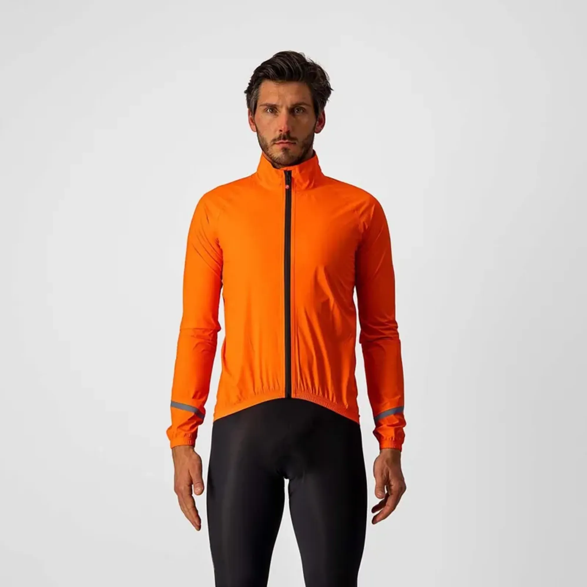 Castelli Emergency Mens Rain Jacket in Orange - Main Image