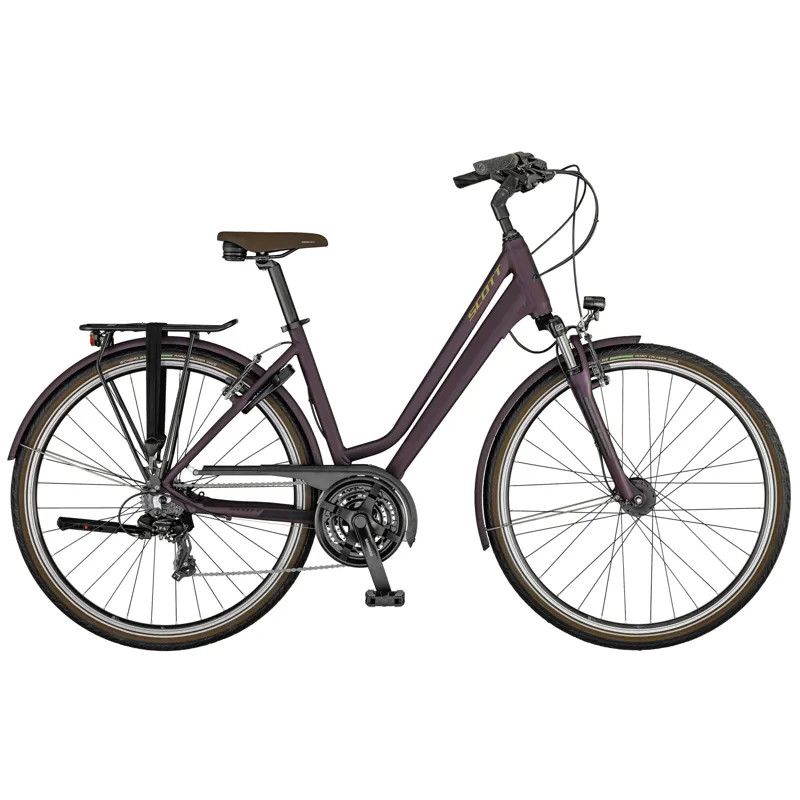 Purple hybrid bike deals