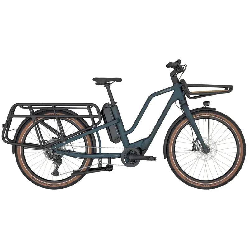 Bergamont E-Cargoville LT Edition Electric Cargo Bike In Matt Petrol Blue
