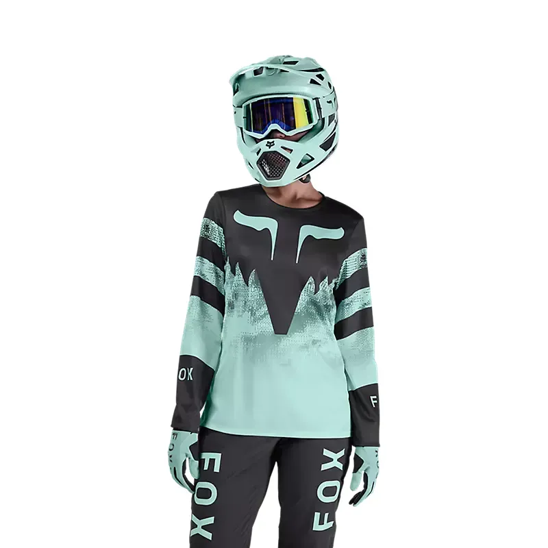 Fox Womnen's Ranger Kairos LS Jersey in Turquoise-2