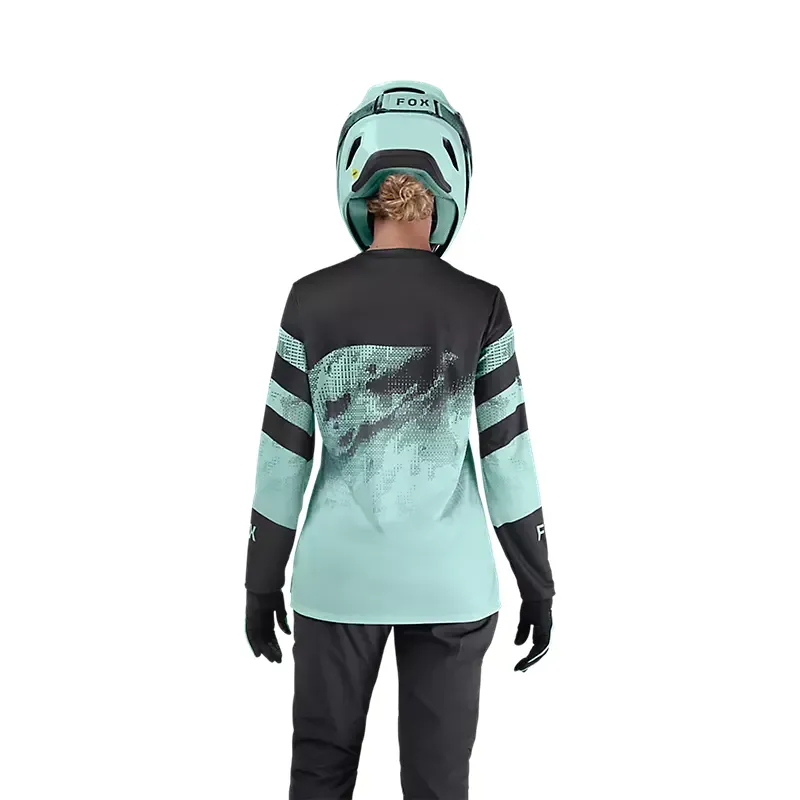 Fox Womnen's Ranger Kairos LS Jersey in Turquoise-3