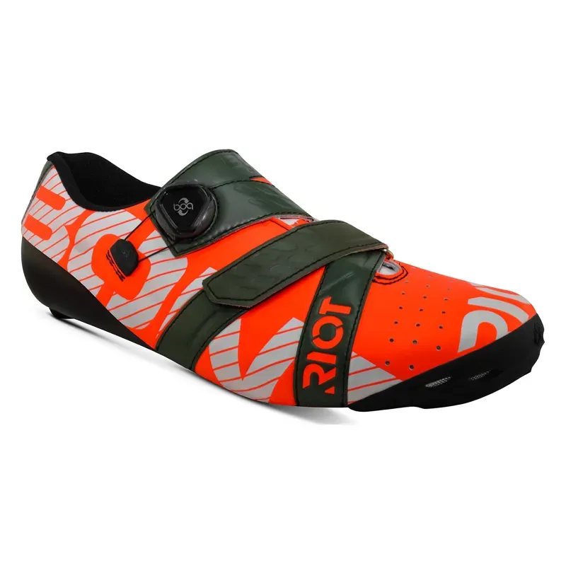 Bont Riot BOA Road Cycling Shoes in Mega Crimson/Khaki Orange
