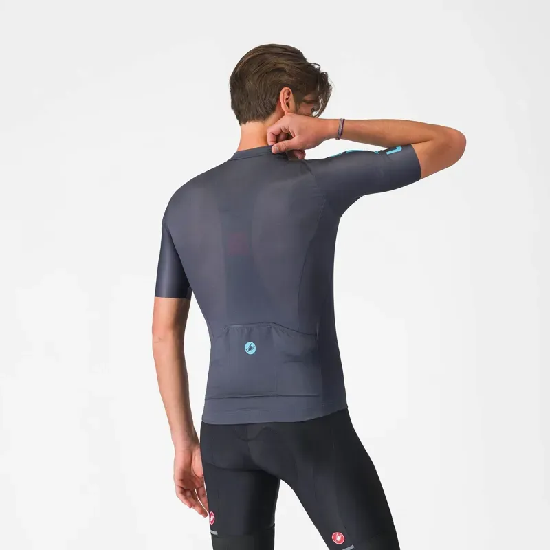 Castelli Entrata Apex Jersey in Twilight Blue/Neon Blue-2