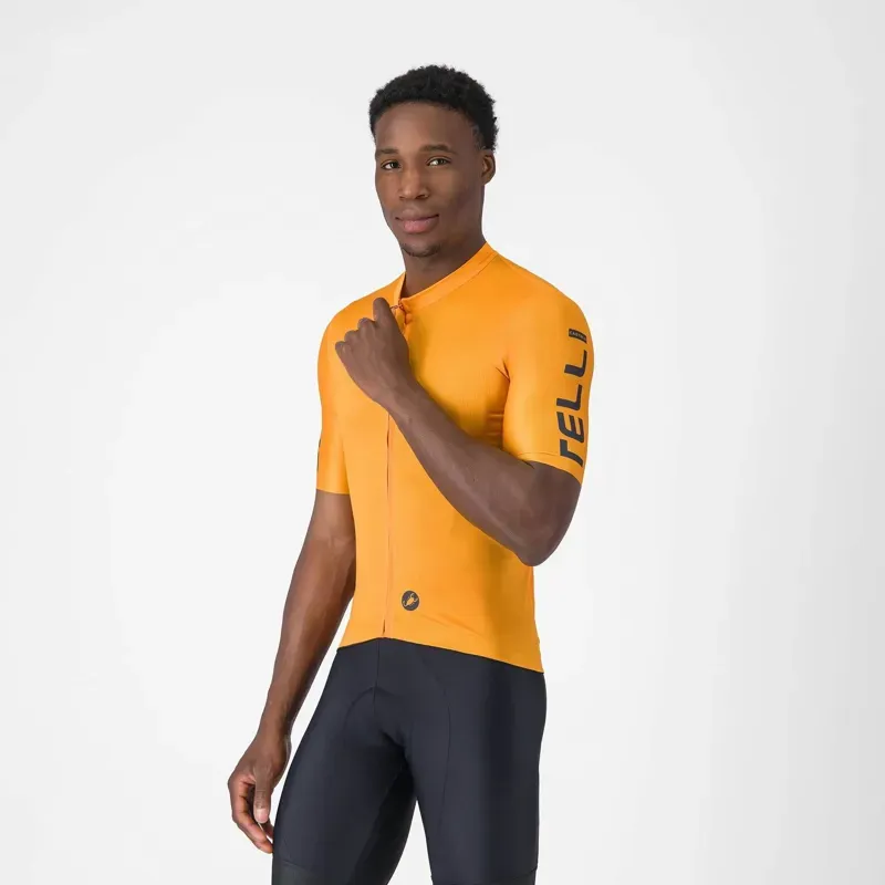 Castelli Entrata Apex Jersey in Vivid Orange/Twilight Blue