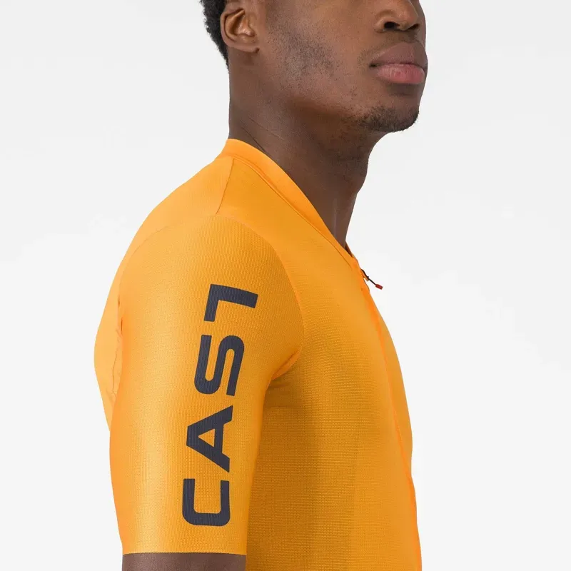 Castelli Entrata Apex Jersey in Vivid Orange/Twilight Blue-3