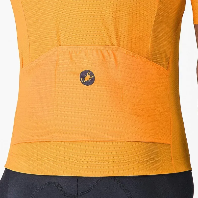 Castelli Entrata Apex Jersey in Vivid Orange/Twilight Blue-5
