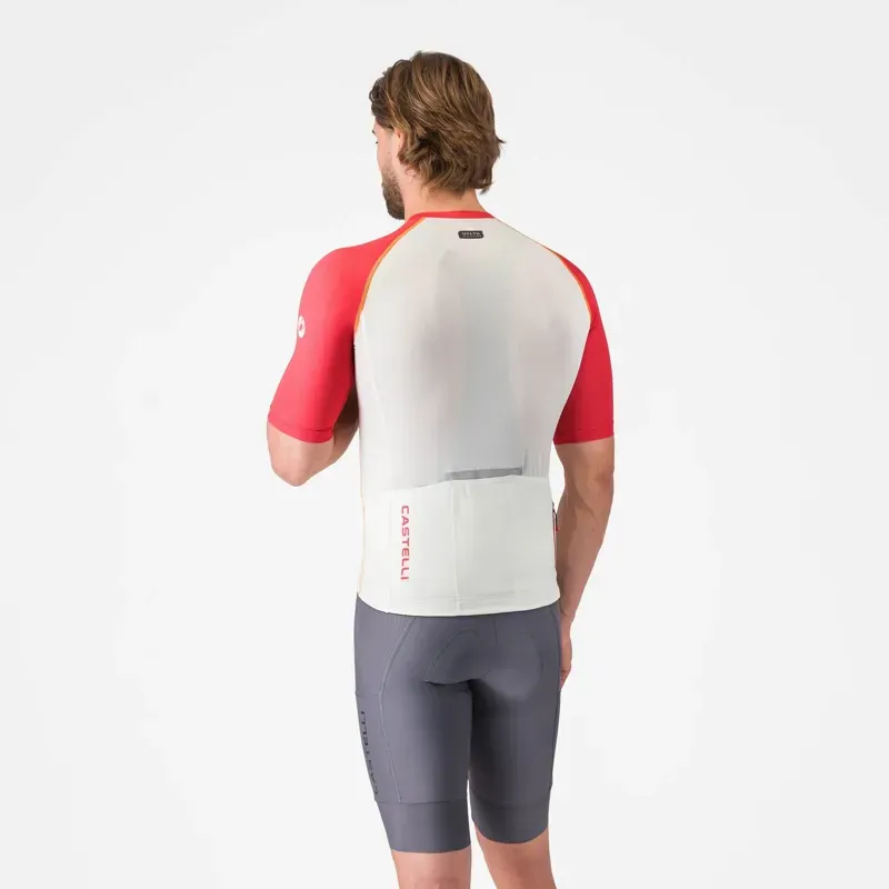 Castelli Unlimited Endurance 3 Jersey in Ivory/Rich Red/Vivid Orange-3
