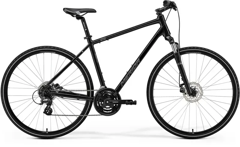 Merida Crossway 10 Hybrid Bike In Black/Silver
