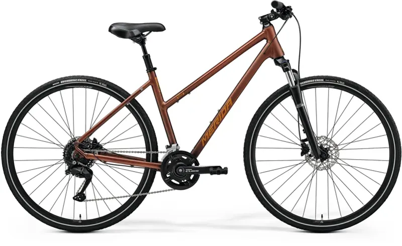 Merida Crossway 100 Women's Hybrid Bike In Matt Bronze/Silver-Brown