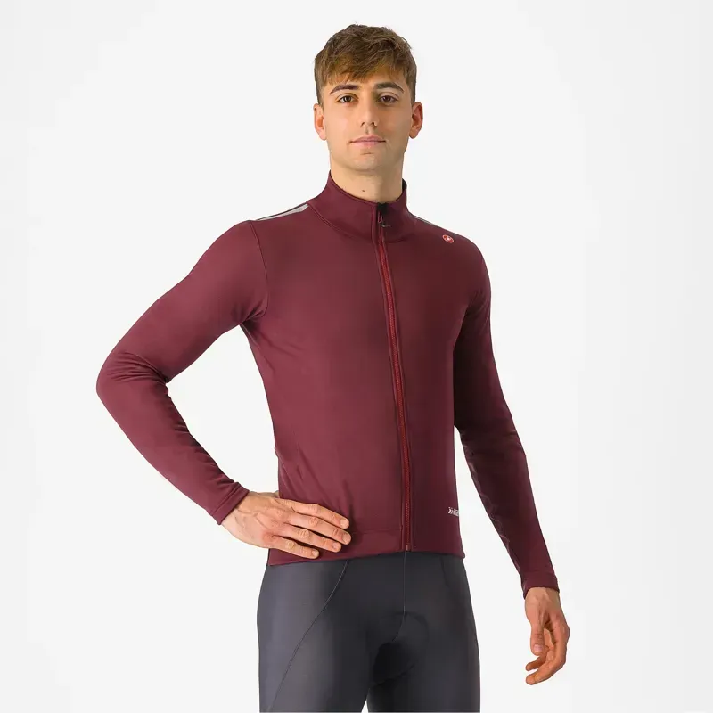 Castelli Espresso Air Men's Jacket In Deep Bordeaux