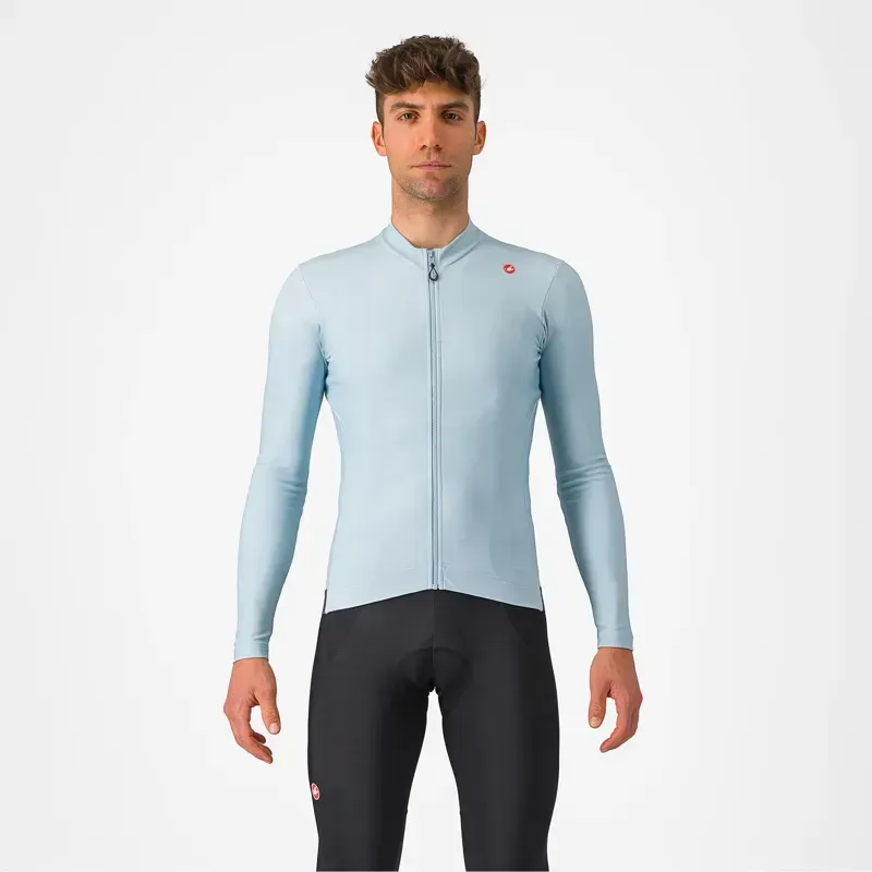 Castelli Espresso Thermal Men's Jersey In Winter Sky/Dark Grey