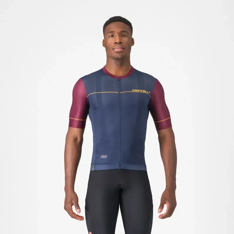 Castelli Unlimited Endurance 2 Jersey in Belgian Blue/Bordeaux/Vivid Orange