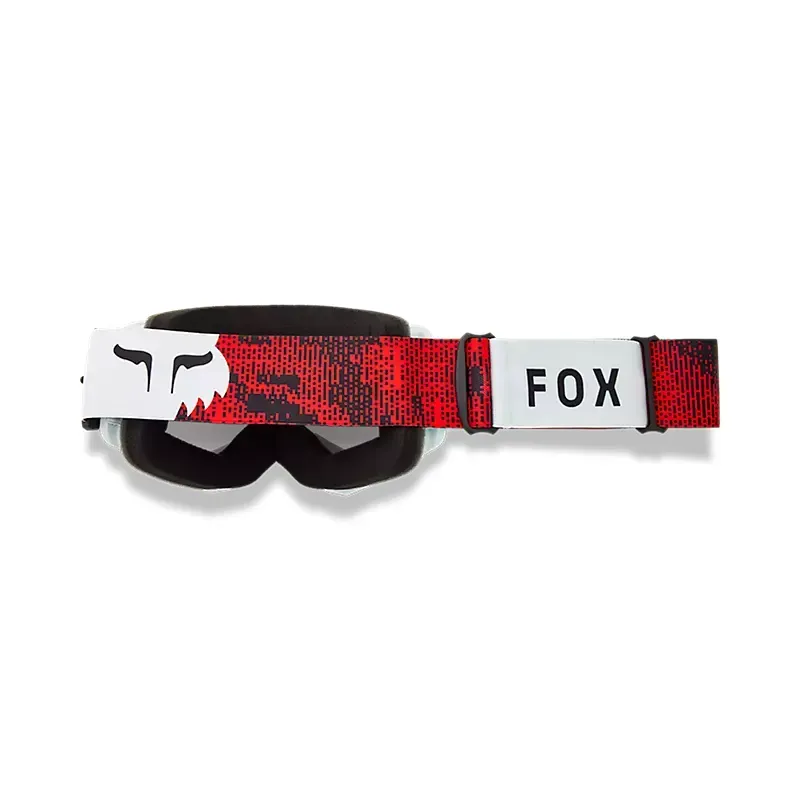 Fox Main Kairos Mirrored Lens Goggles in White/Fluorescent Red-1