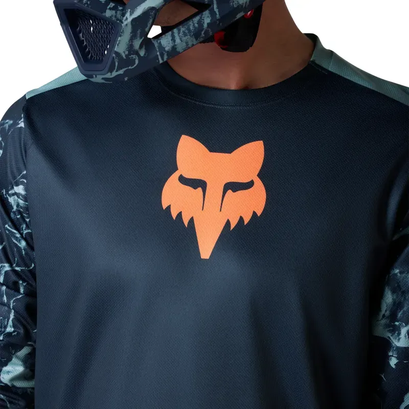 Fox Ranger Image Print Long Sleeve Jersey in Arctic Blue-4