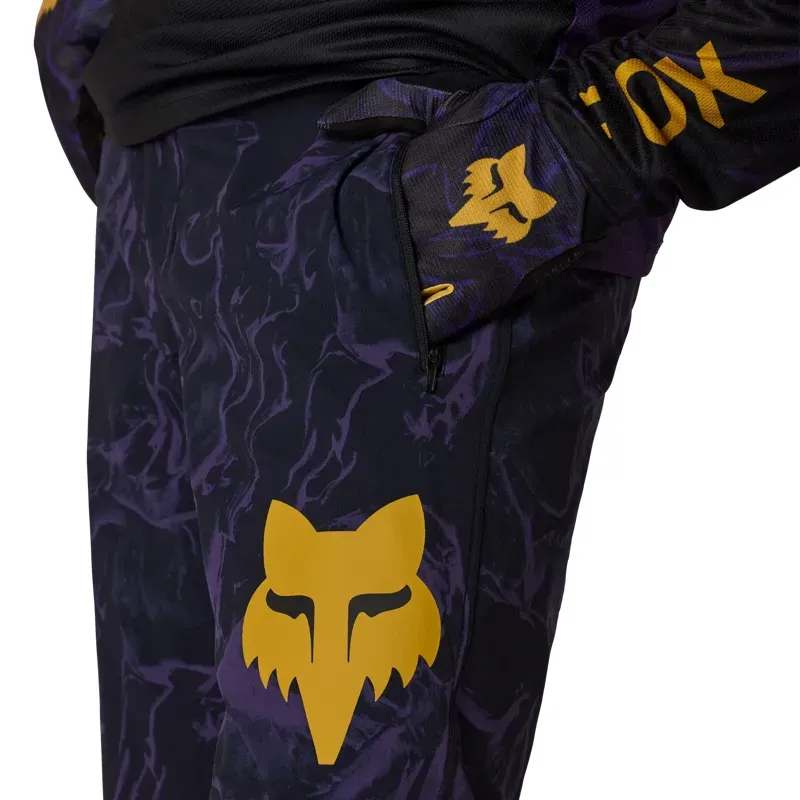 Fox Ranger Image Print Pants in Plum Purple-4