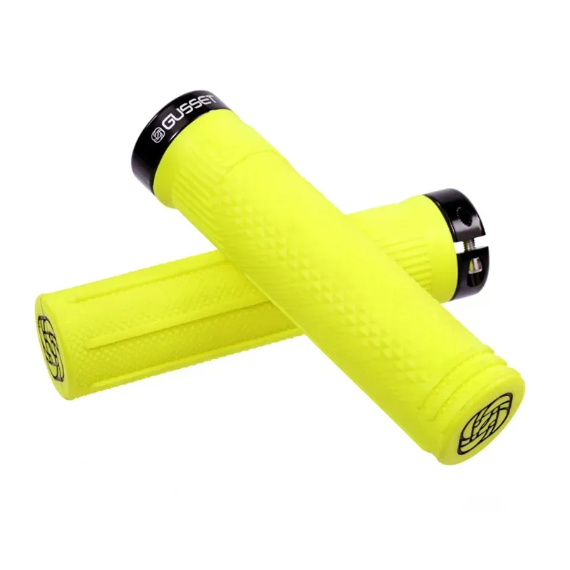 Gusset Components S2 133mm Lock-on Grips in Fluro Yellow