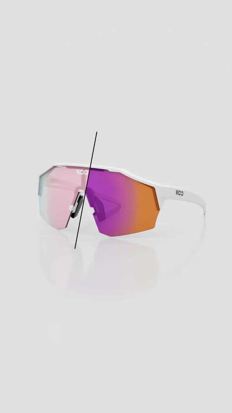 Koo Alibi In White Matt/Photochromic Fuchsia Mirror