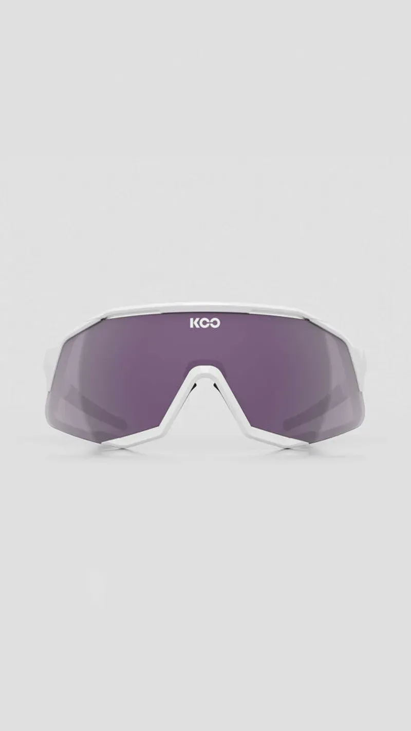 Koo Demos Sunglasses White Frame Photochromic Pink Lens-1