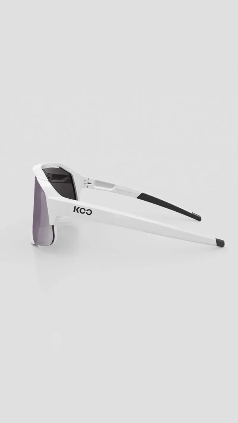 Koo Demos Sunglasses White Frame Photochromic Pink Lens-2