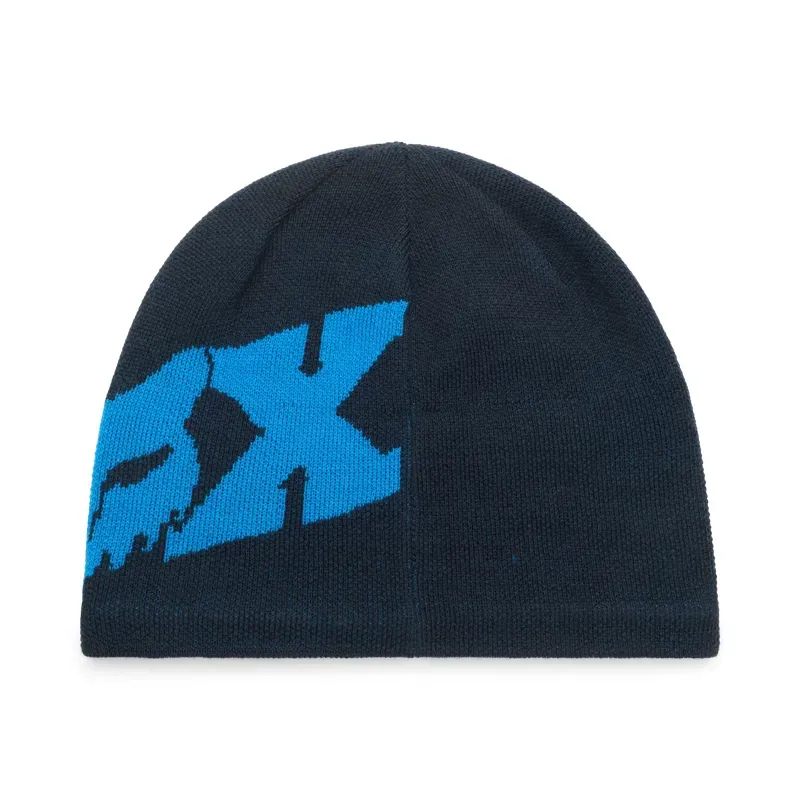 Fox F Head X Jacquard Beanie in Midnight Blue-1