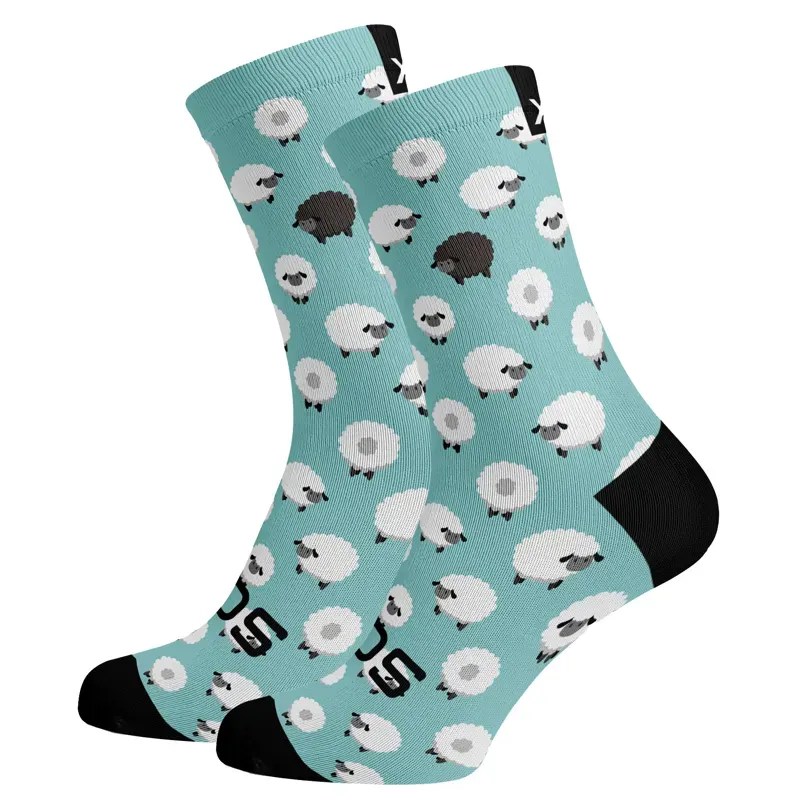 Sox Footwear Sheep Animals Premium Crew Socks in Blue