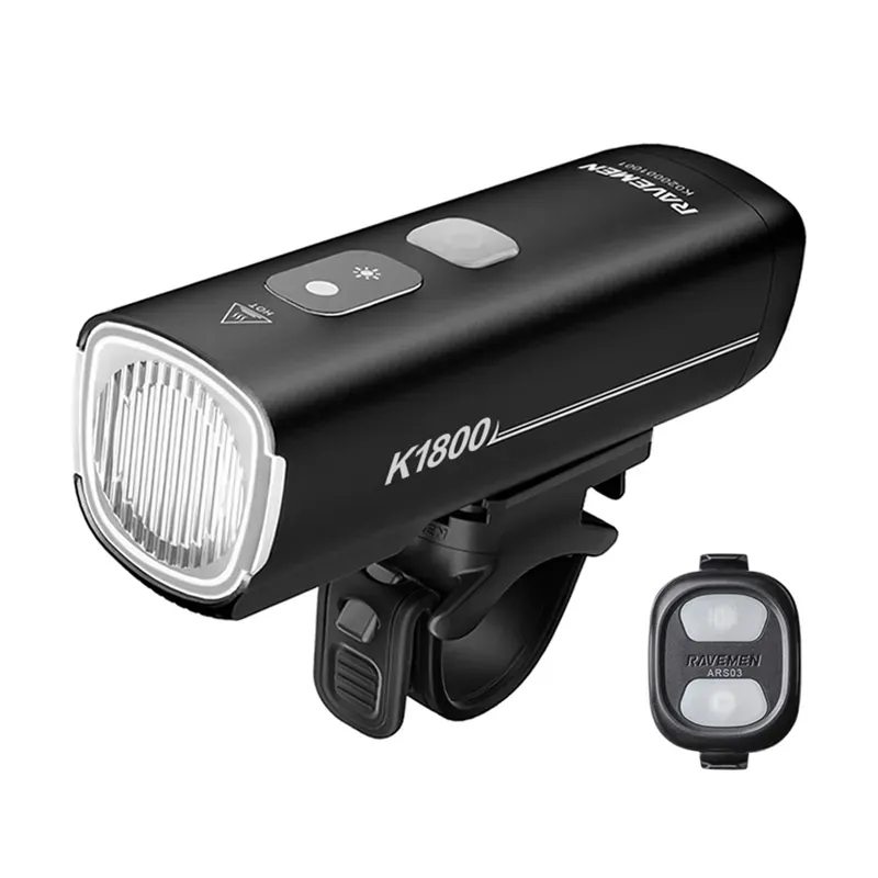 Ravemen K1800 1800-lumen USB Rech. Light w/ Daytime Run Mode in Black