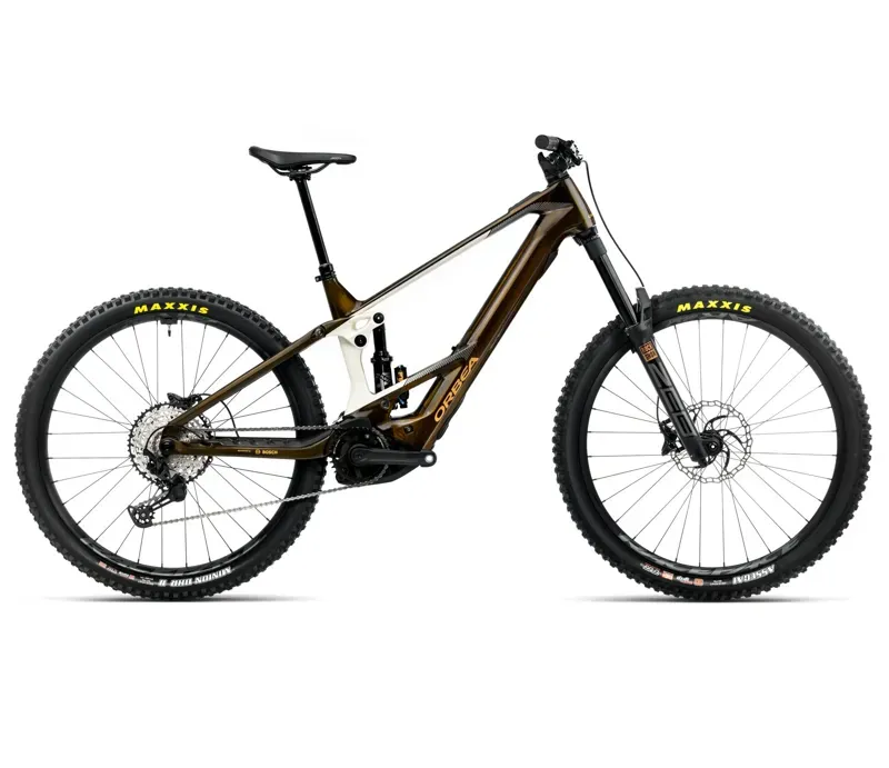 Orbea Wild M20 E-Mountain Bike In Caramel Carbon View Gloss/Cream White Matt
