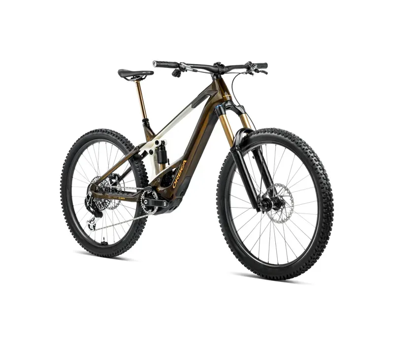 Orbea Wild M20 E-Mountain Bike In Caramel Carbon View Gloss/Cream White Matt-1