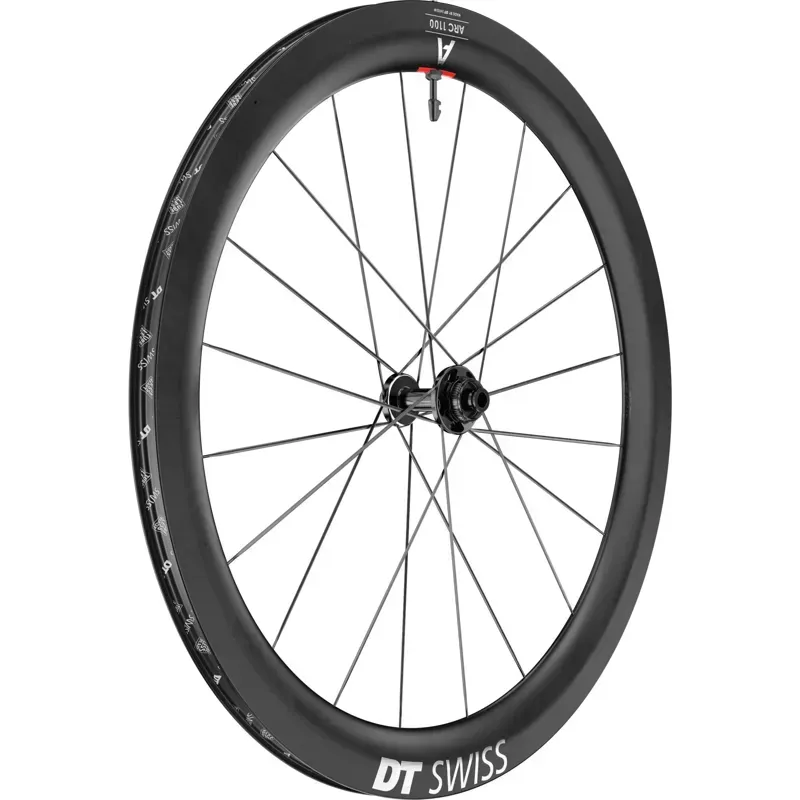 DT Swiss ARC 1100 DICUT Carbon Clincher 55mm Disc Brake Front Wheel in Black