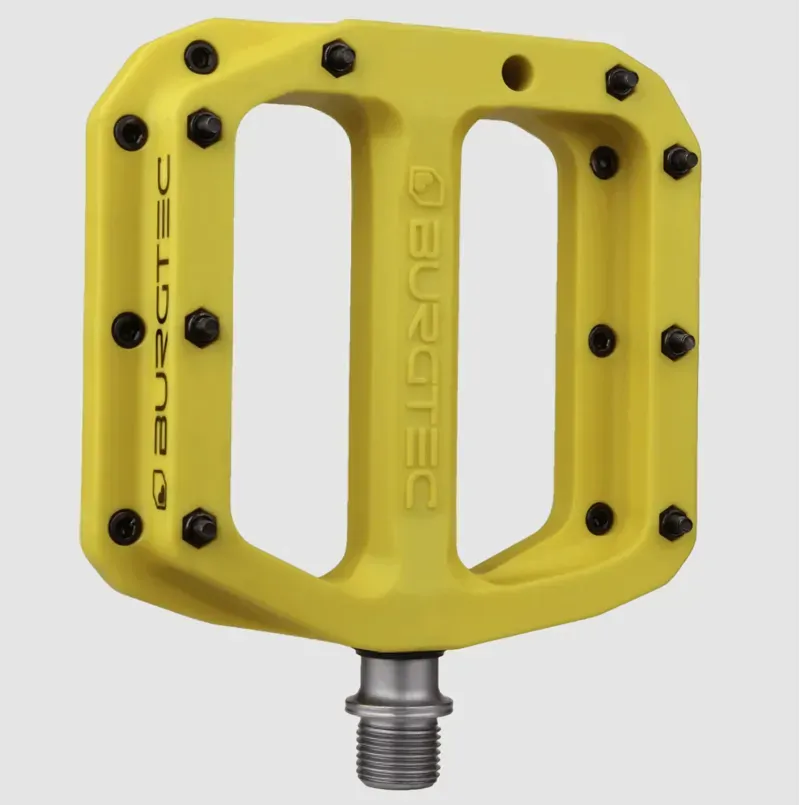 Burgtec MK4 Composite 9/16-inch Flat Pedals in Yellow